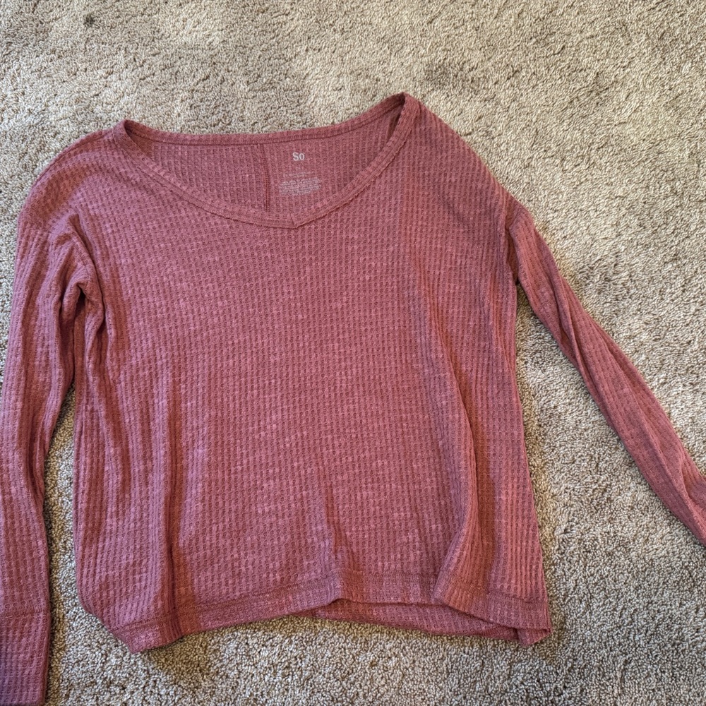 SO Pink Textured Knit Top